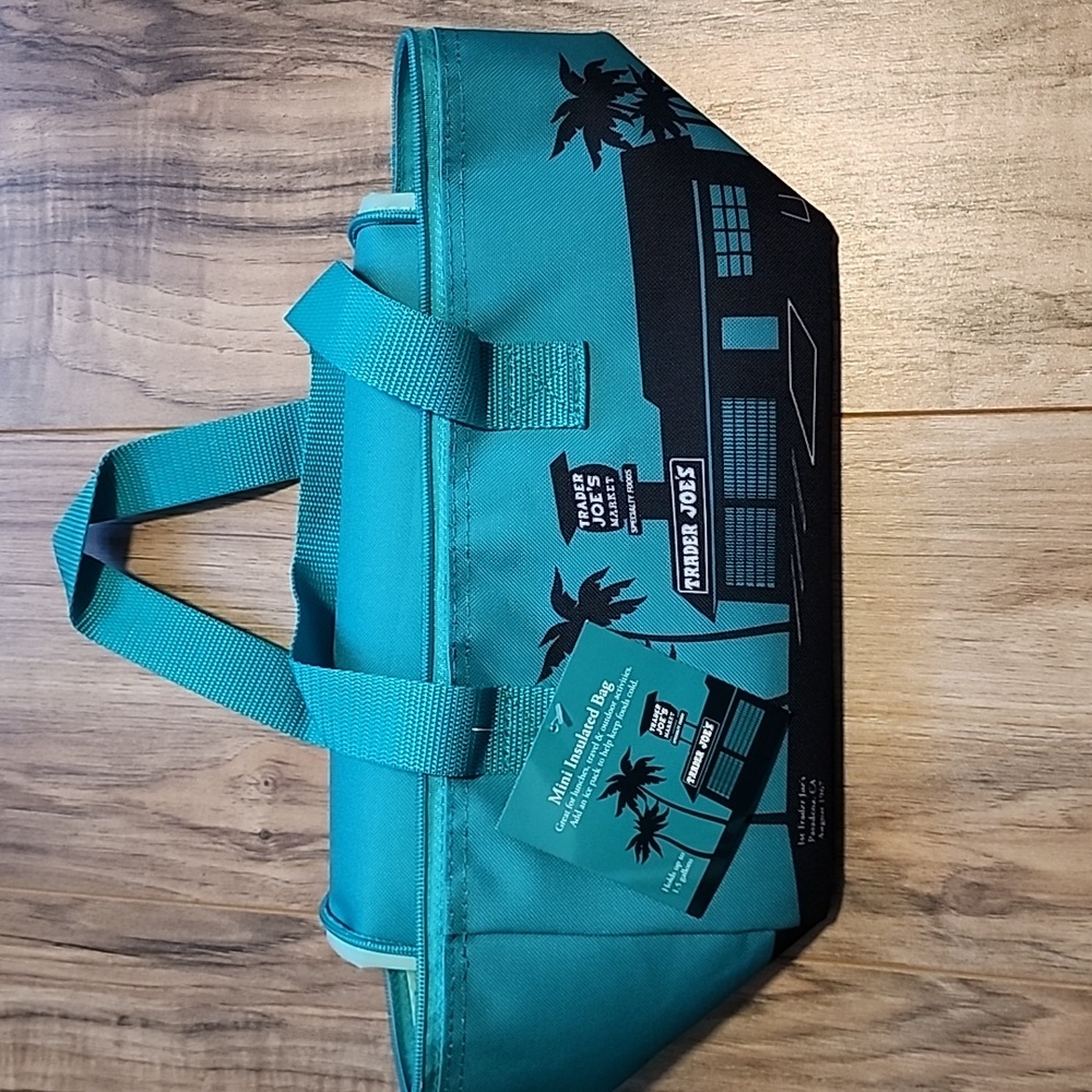 Trader Joe's Teal Mini Insulated Tote Lunch Bag - Picture 2 of 4